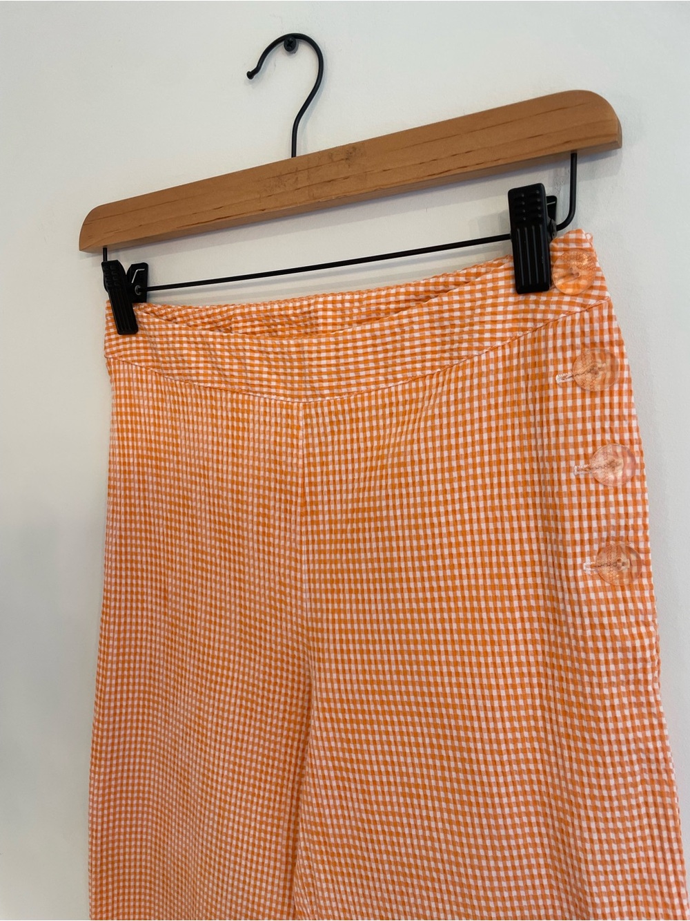 Vintage Peaches & Cream Gingham Capris